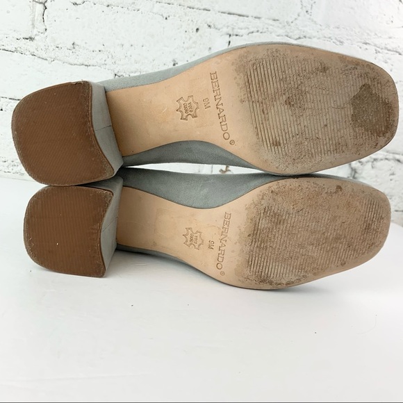 Bernardo The Jackie Suede Grey Square Toe Heel 9 - Picture 11 of 16